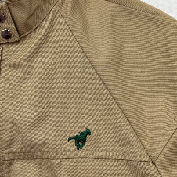 VTG Wrangler Canvas Jacket Zip Up Jacket Logo Normcore Retro Preppy Tan Womens - Picture 4 of 12